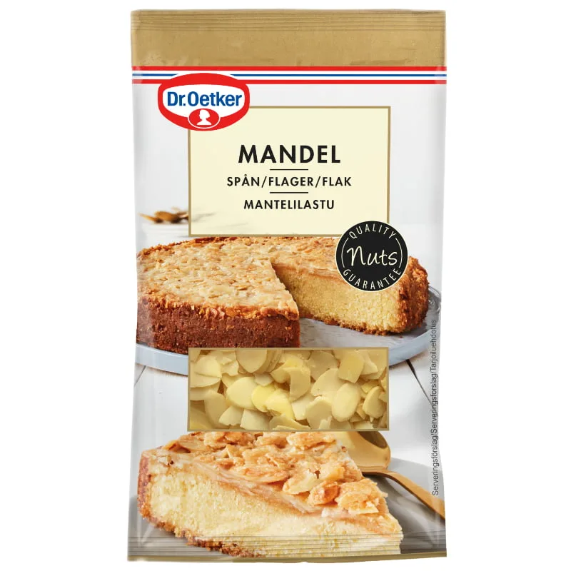 Dr. Oetker Mandelflager 50 g – Bedst før 08-2026