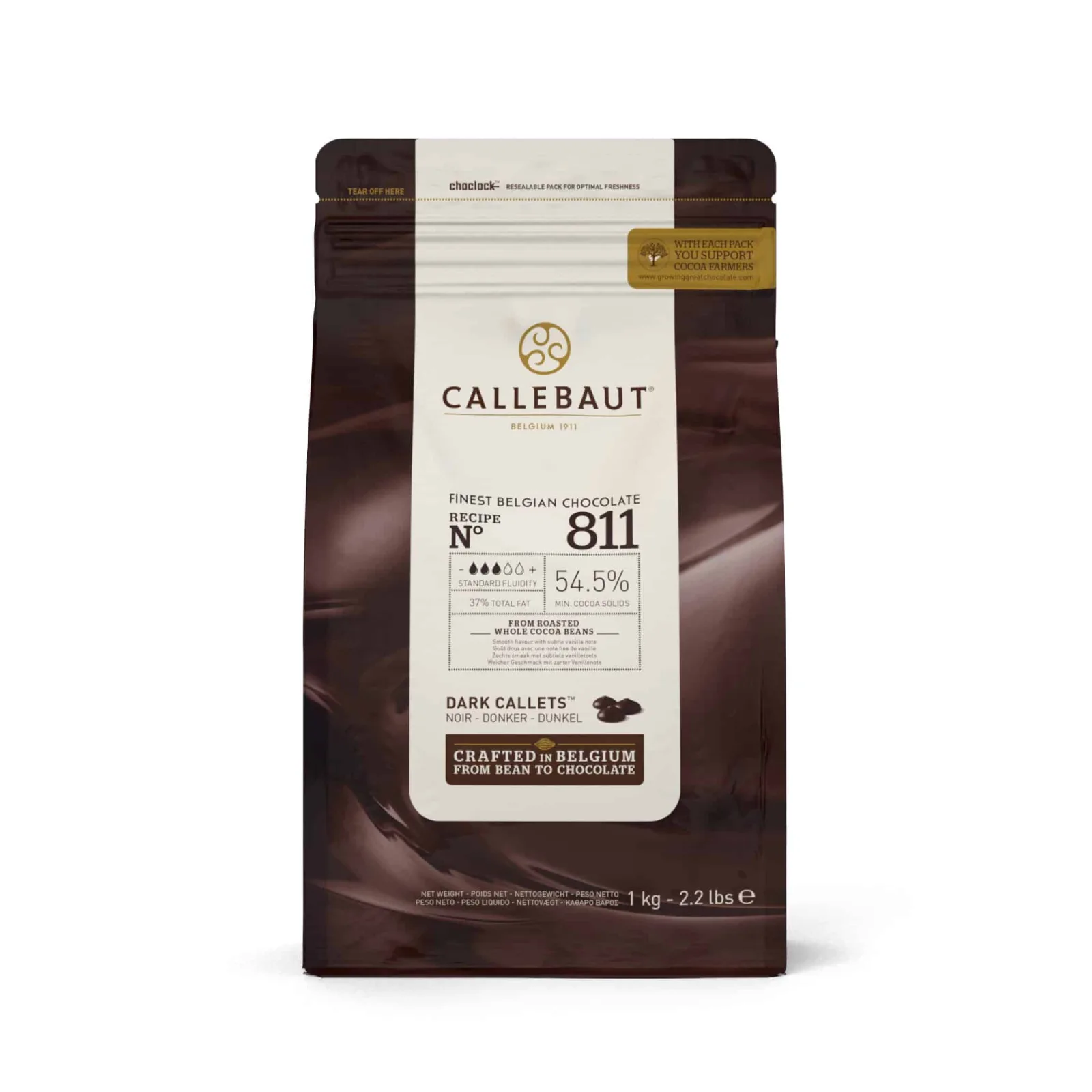 Callebaut chokolade mørk, 1 kg (54,5%) Recipe N° 811