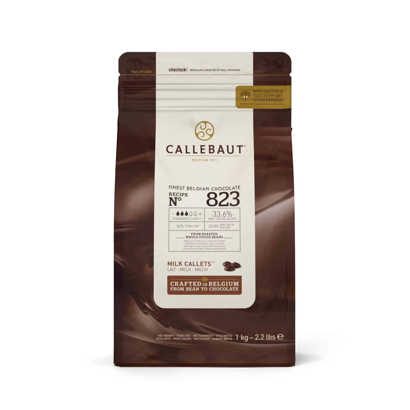 Callebaut chokolade lys, 1 kg (33,6%) Recipe N° 823