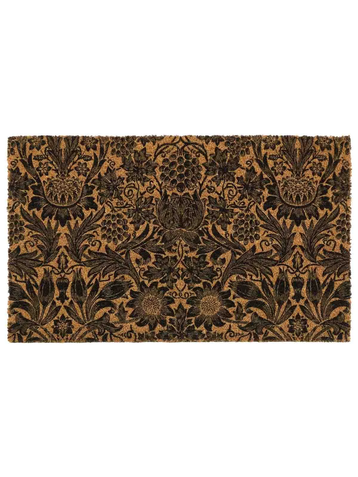 Dørmåtte 45x75 cm - "William Morris" Solsikke i sort