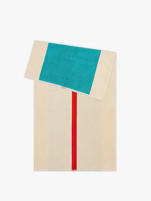 Badehåndklæde 70x140 - Aqua & Rød