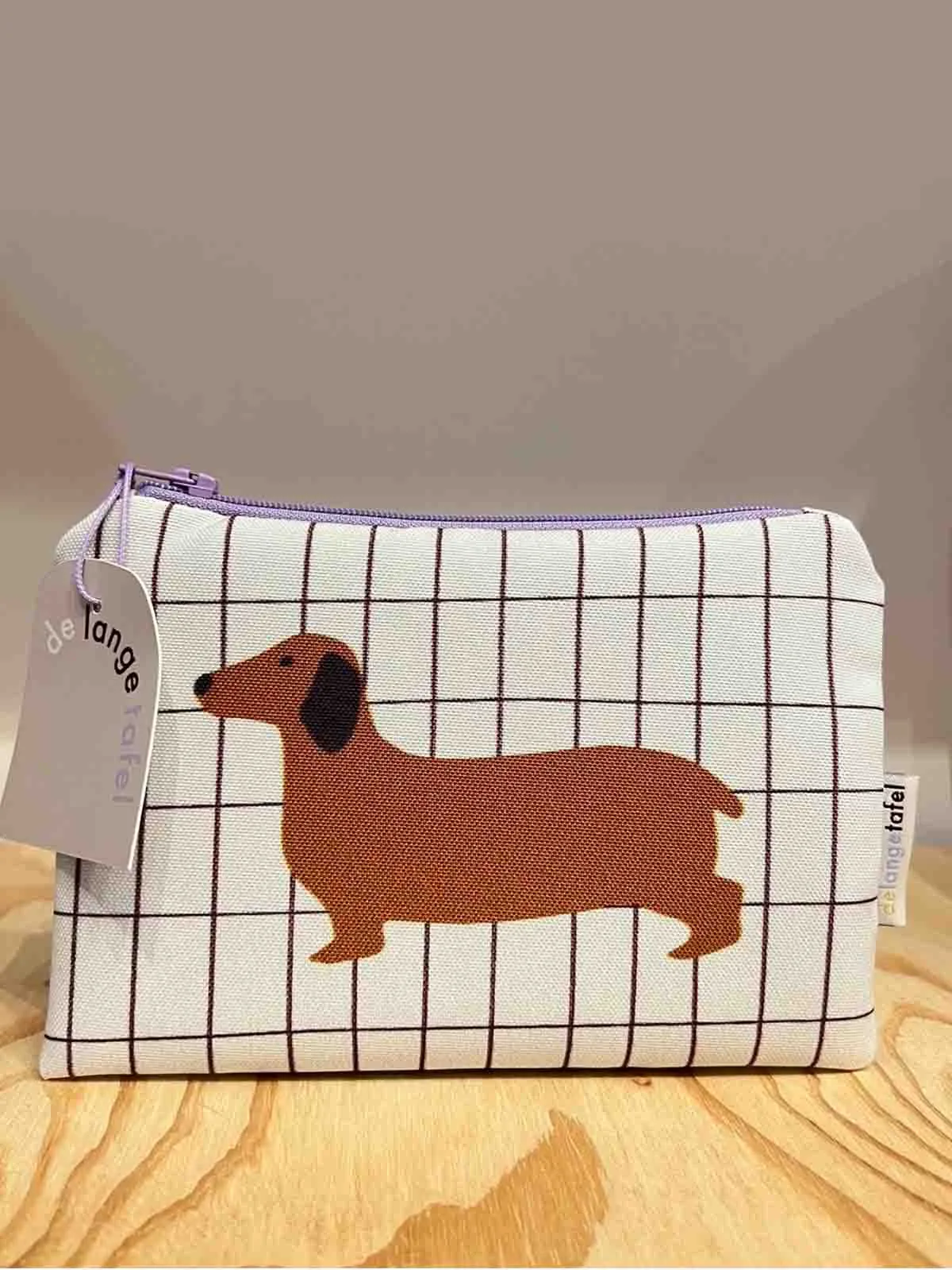 Pung til småting (12 x 17) - Ternet med gravhund