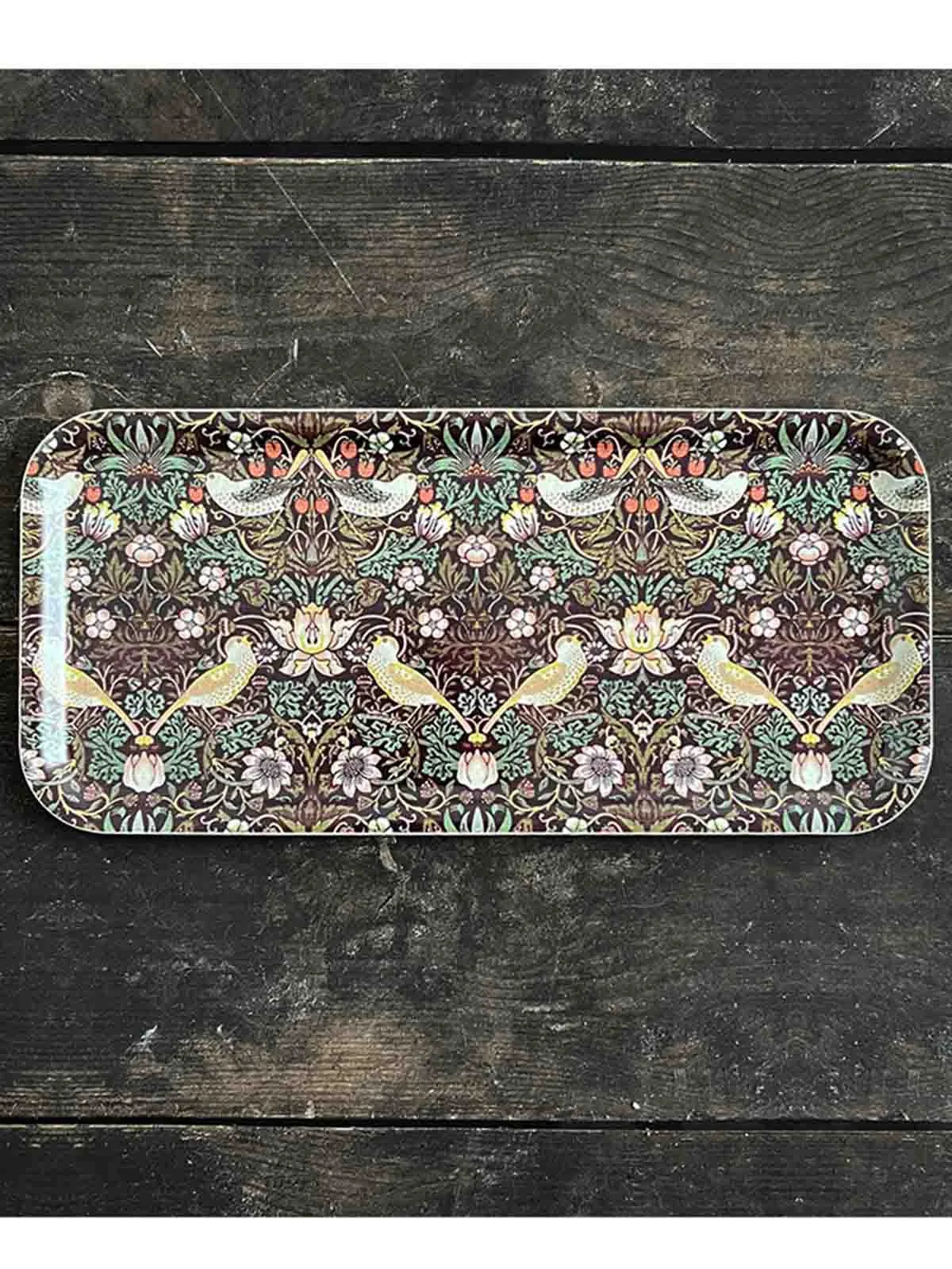 Aflang bakke 32x15 cm - William Morris" strawberry Thiefs" bordeaux