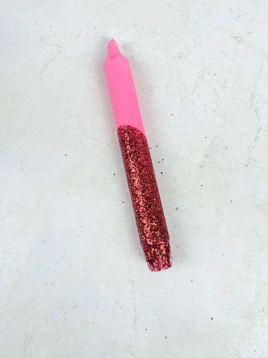 Lys - Pink med rød glimmer