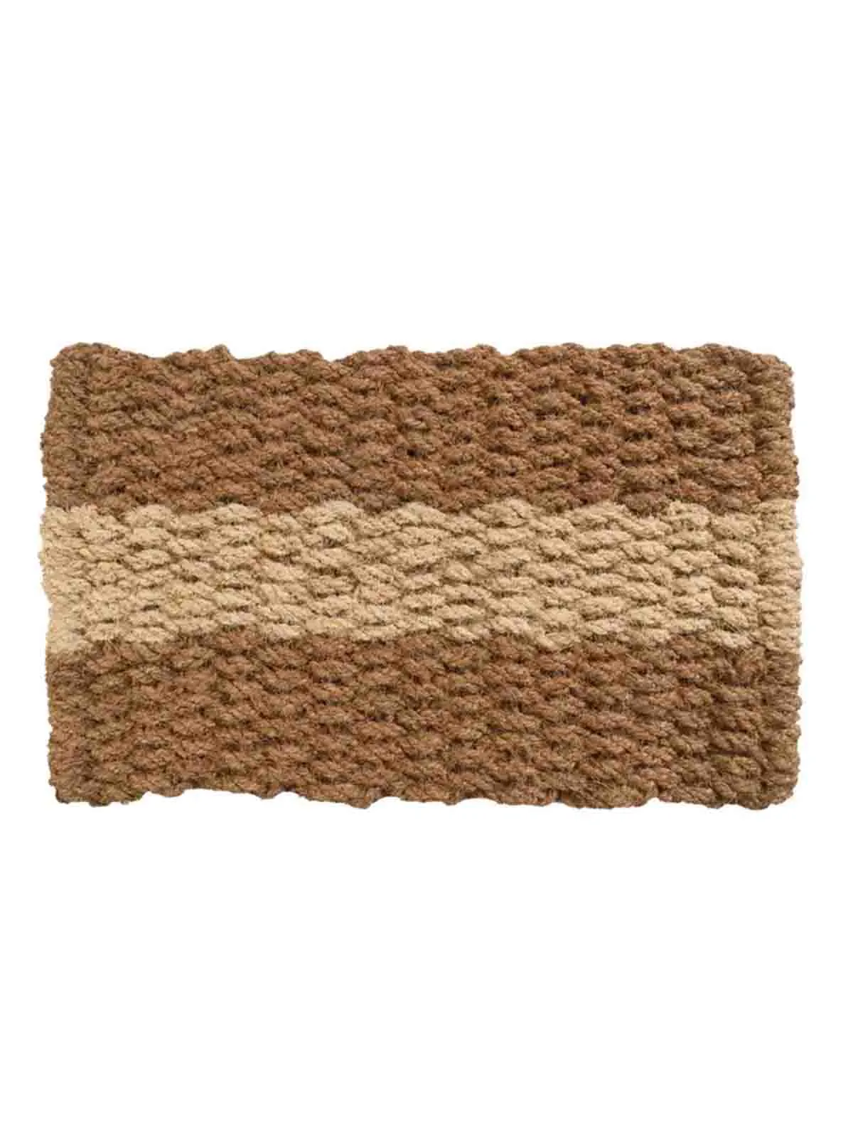 Dørmåtte 60x40 cm - Natur med lys stribe