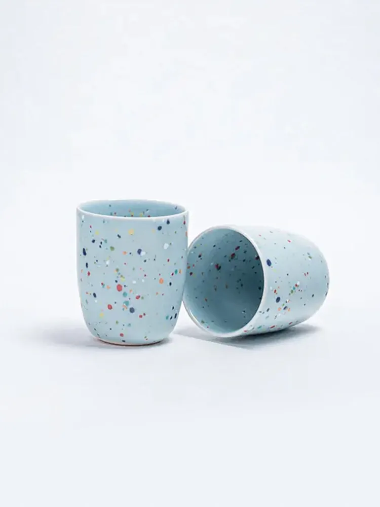 Krus 220 ml "confetti" - Flere farver - Babyblå