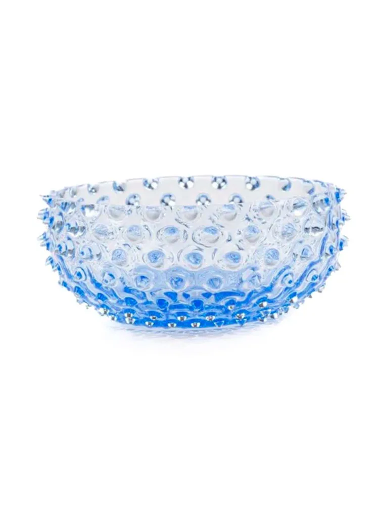 Skål i pindsvinglas 17 cm - Babyblå
