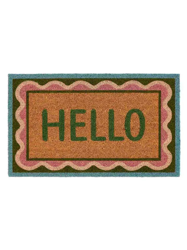 Dørmåtte 45 x75 cm - "Hello"