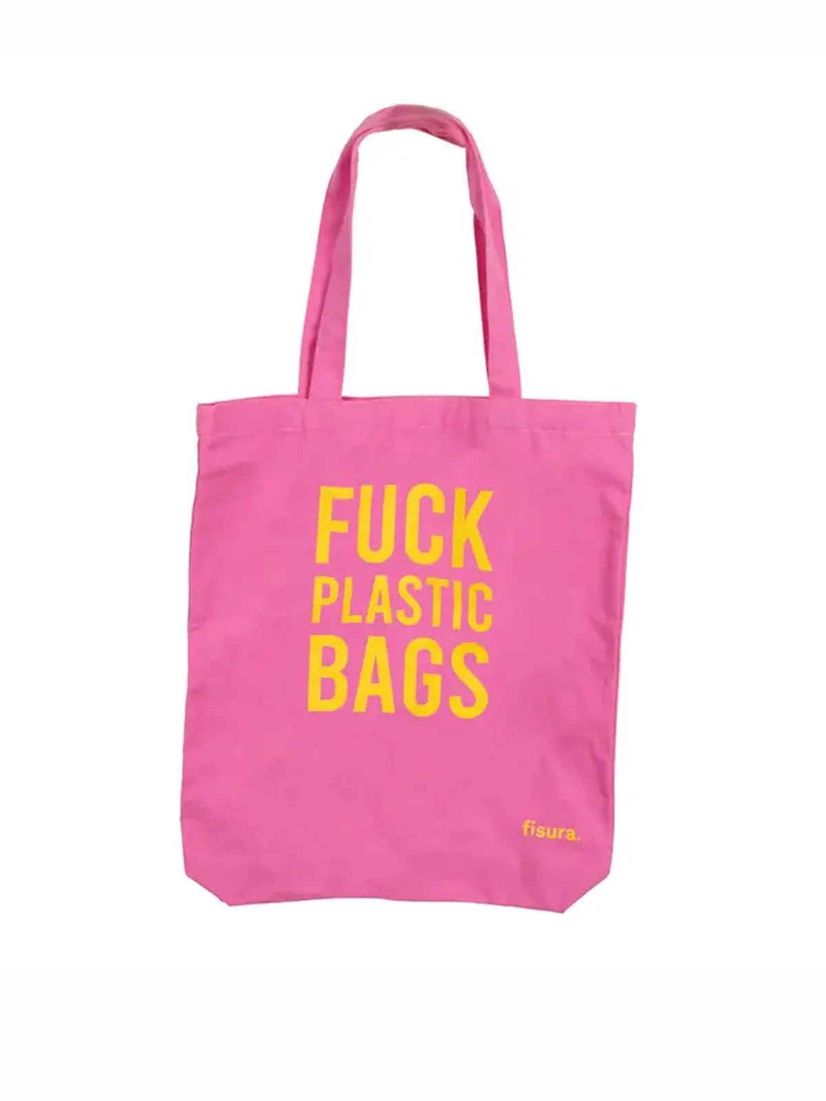 Totebag (37x43) - "Fuck plastic bags" i pink