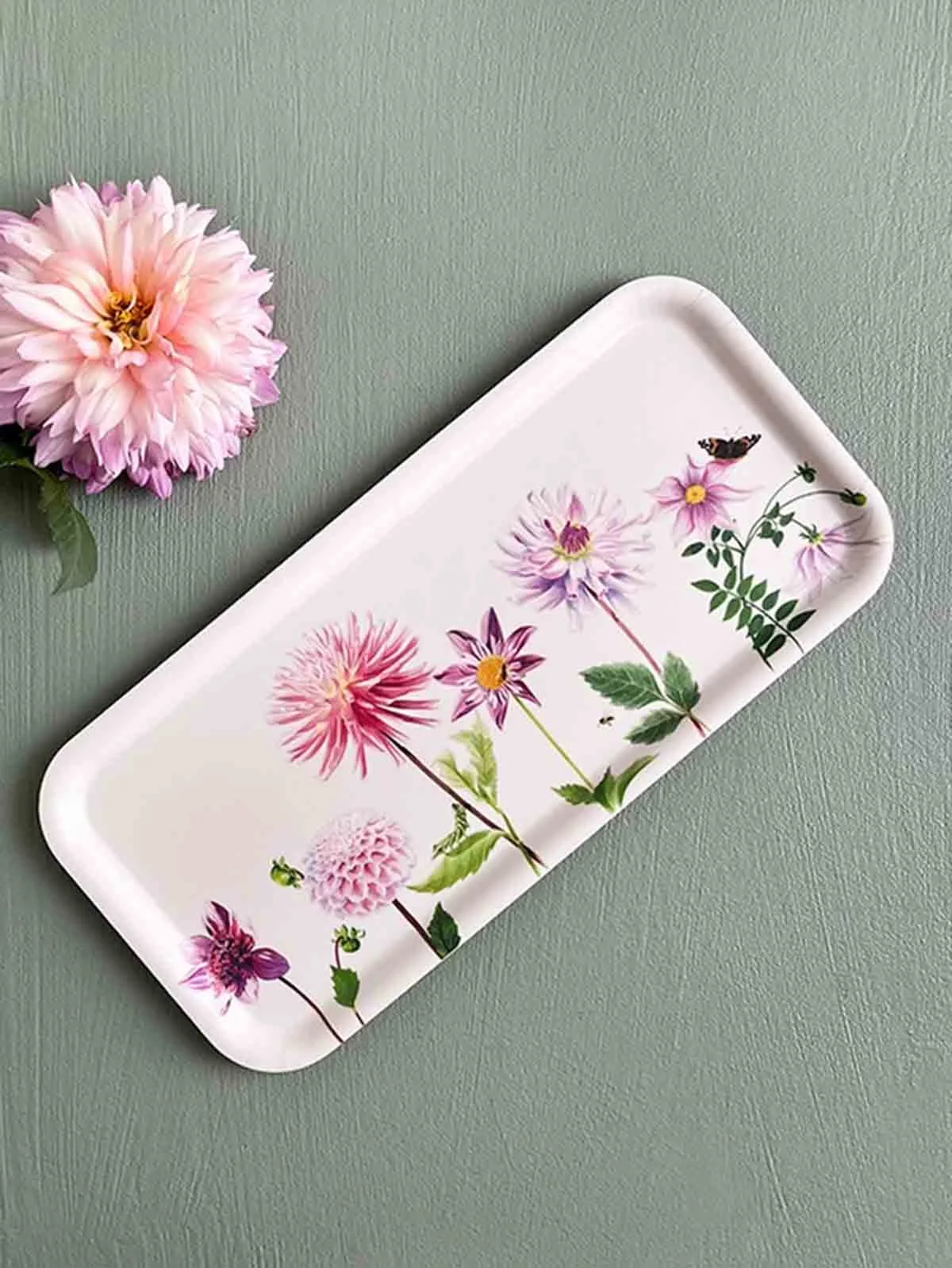 Aflang bakke i birketræ 32x15 cm - Dahlia