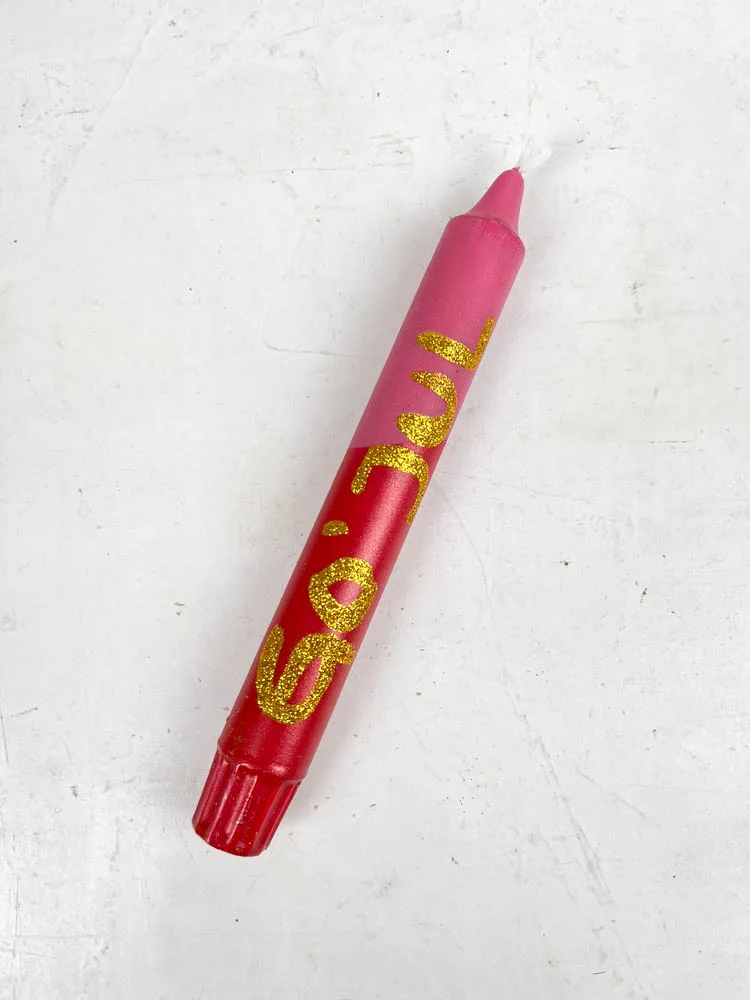 Lys "Go' Jul"- Rød/pink