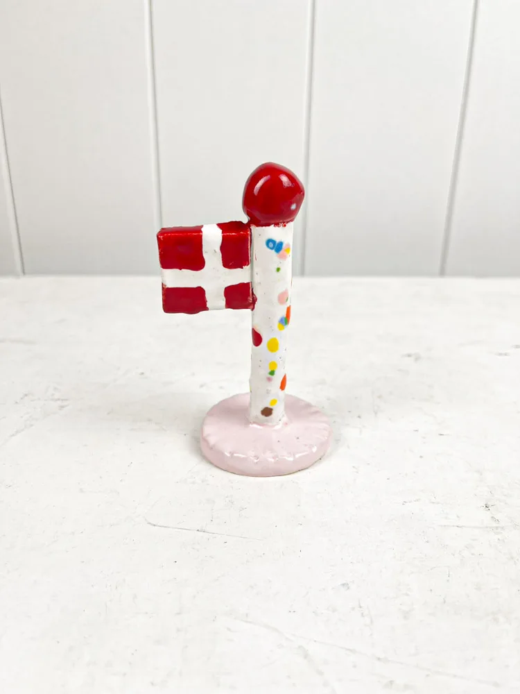 Dannebrogsflag "Harlekin" - Baby Lyserød - 10-14 cm