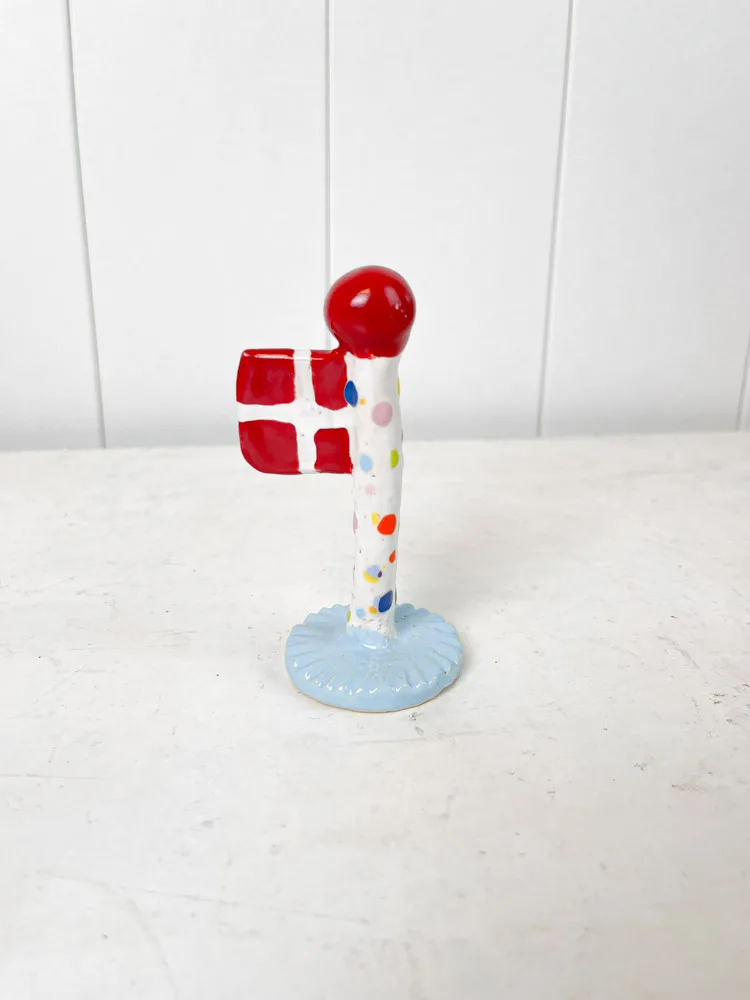 Dannebrogsflag "Harlekin" - Lyseblå - 6,5-10 cm