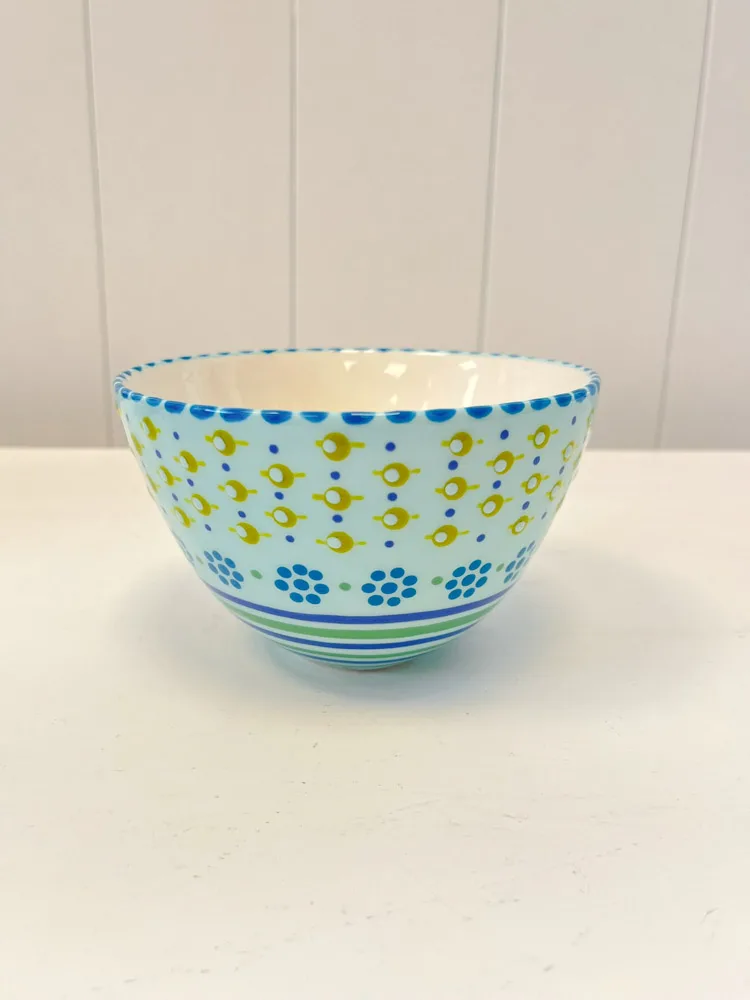 Skål (13 x 8 cm) - Flere farver - Sart Lyserød med blå