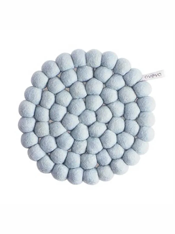 Rund bordskåner i filt (17 cm) - Babyblå