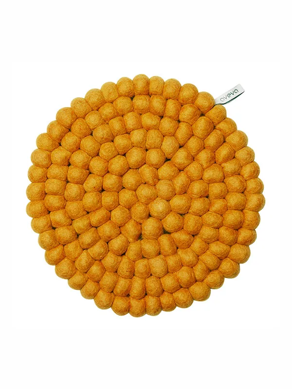 Rund bordskåner i filt Ø25cm - Mustard