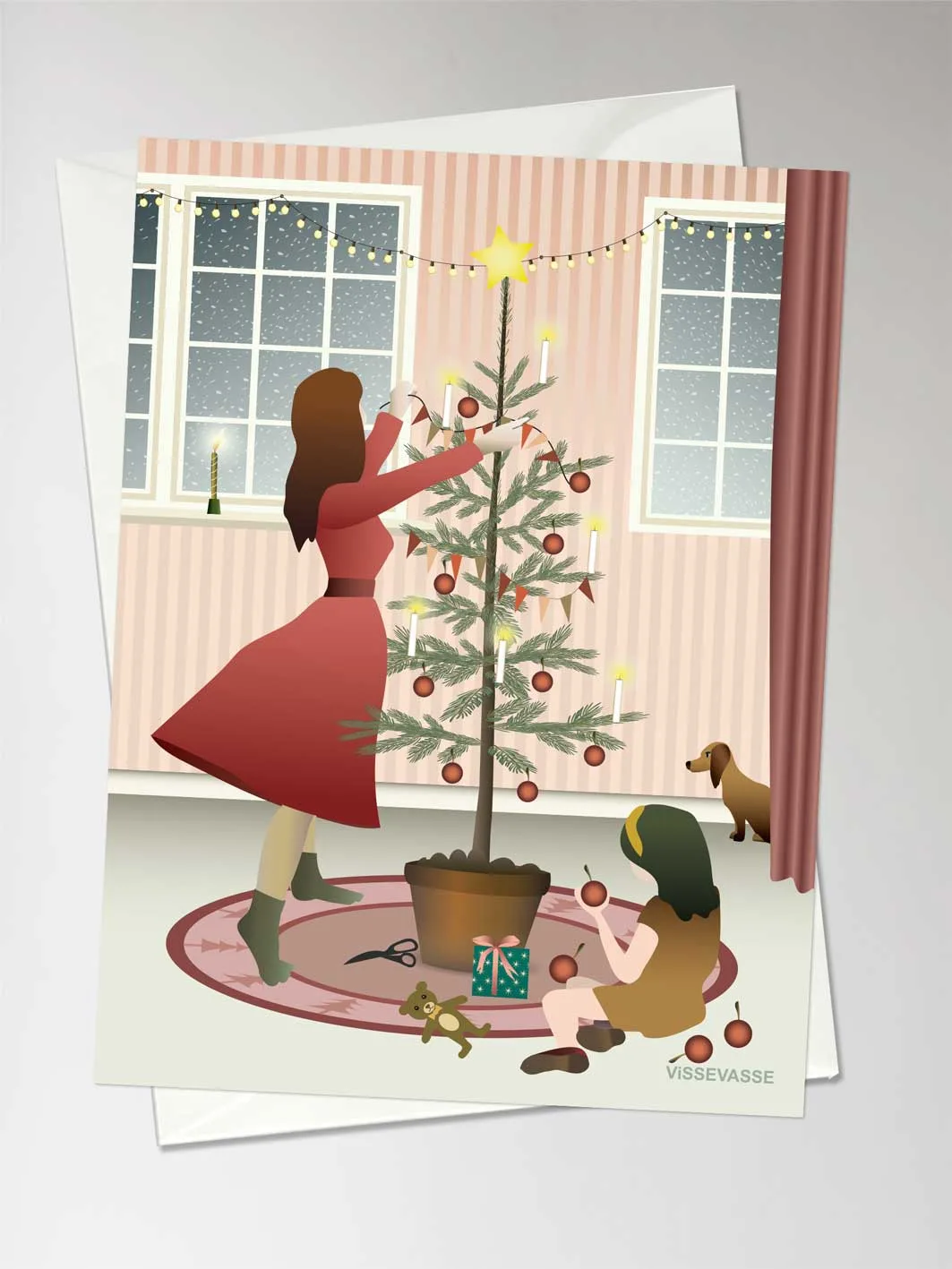 Anledningskort med kuvert – DECORATING THE TREE | ViSSEVASSE