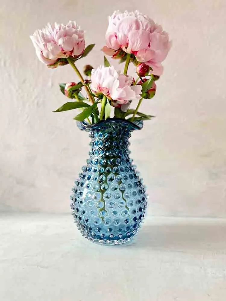 Blonde vase i pindsvineglas - blue smoke