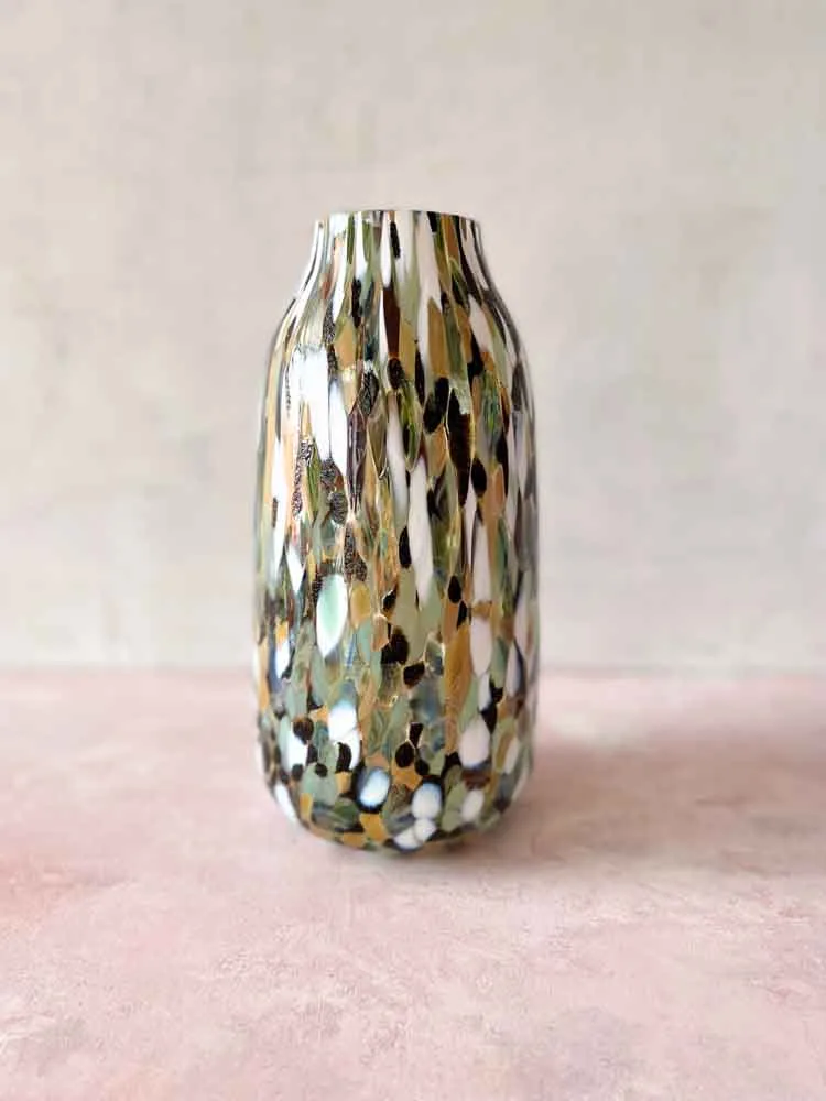 Mundblæst confetti vase - Marble