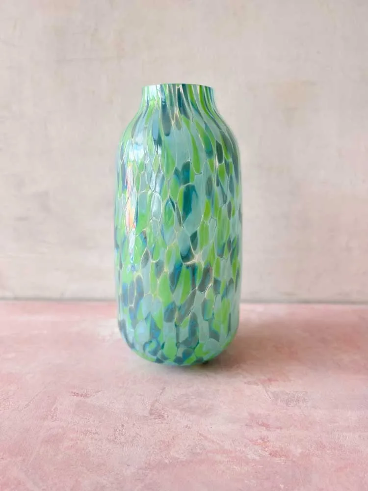 Mundblæst confetti vase - Pacific