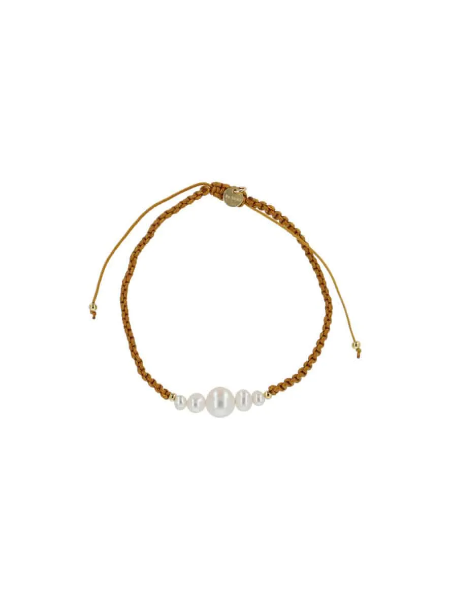 Armbånd med perler - 'Maria' i brun