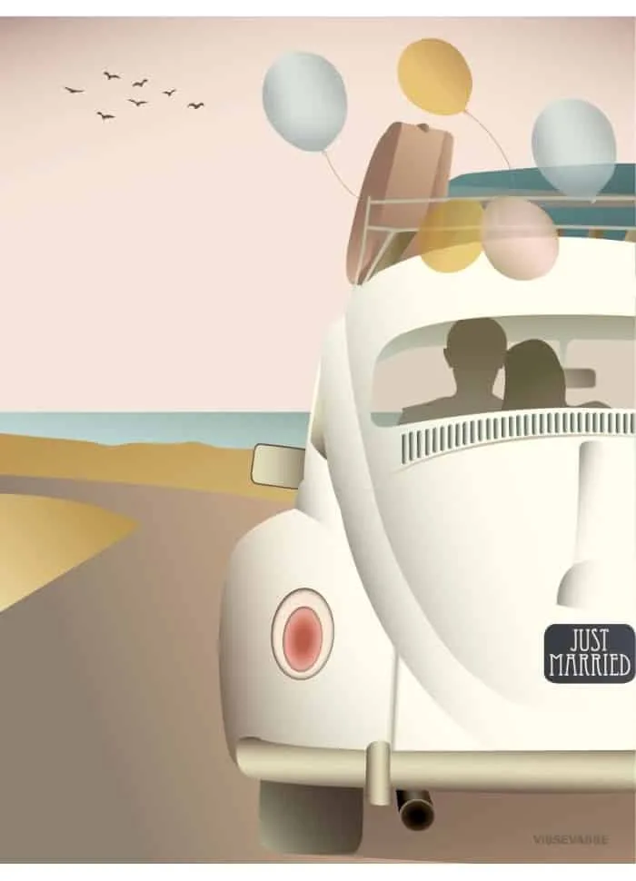 Anledningskort A7 - JUST MARRIED