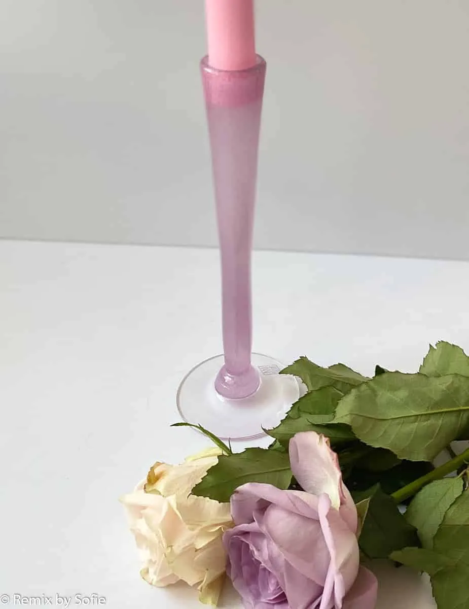 Mundblæste lysestager - mellem (22-25 cm) lilarot