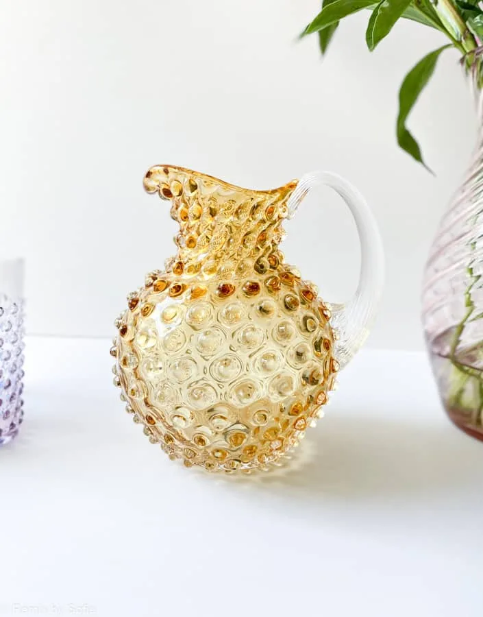 Kande i pindsvineglas 1 liter - lys amber