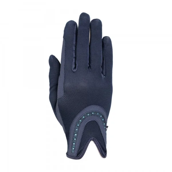 GOOD LUCK GLITTER ridehandsker - Navy/light blue - 6/2xXS