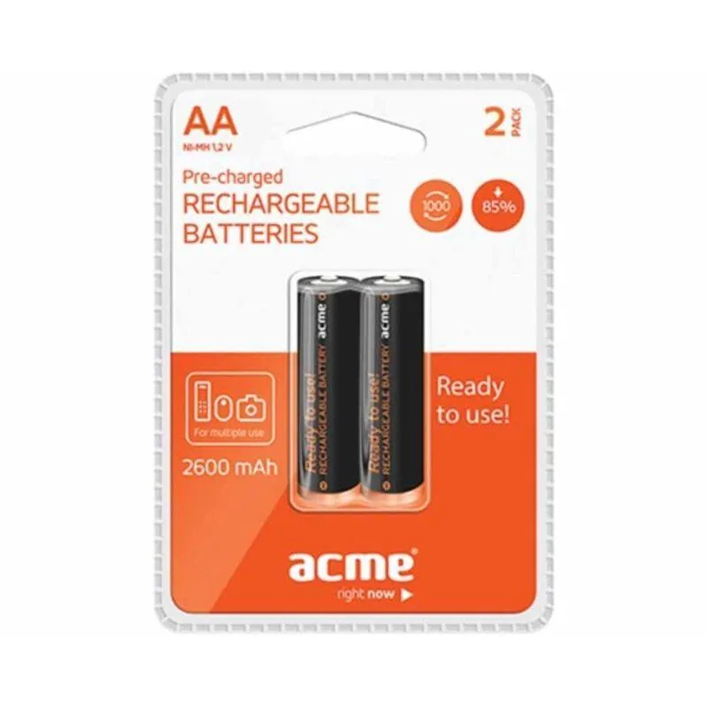 Batterier, AA R06 2600 mAh Genopladelig