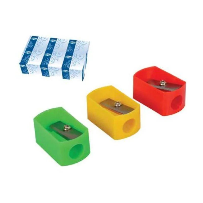 Blyantspidser i plast, assorterede farver